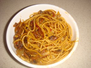 sweet paprika mushroom spaghetti