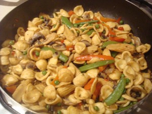 Vegetable stir fry pasta