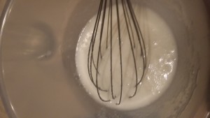 whisking the egg whites