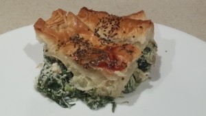 exotic spinach and cheese slice