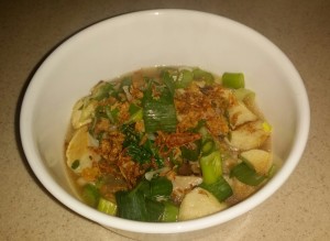 udon noodles in mushroom soup