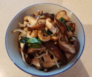 shitake beansprout and spinach filling